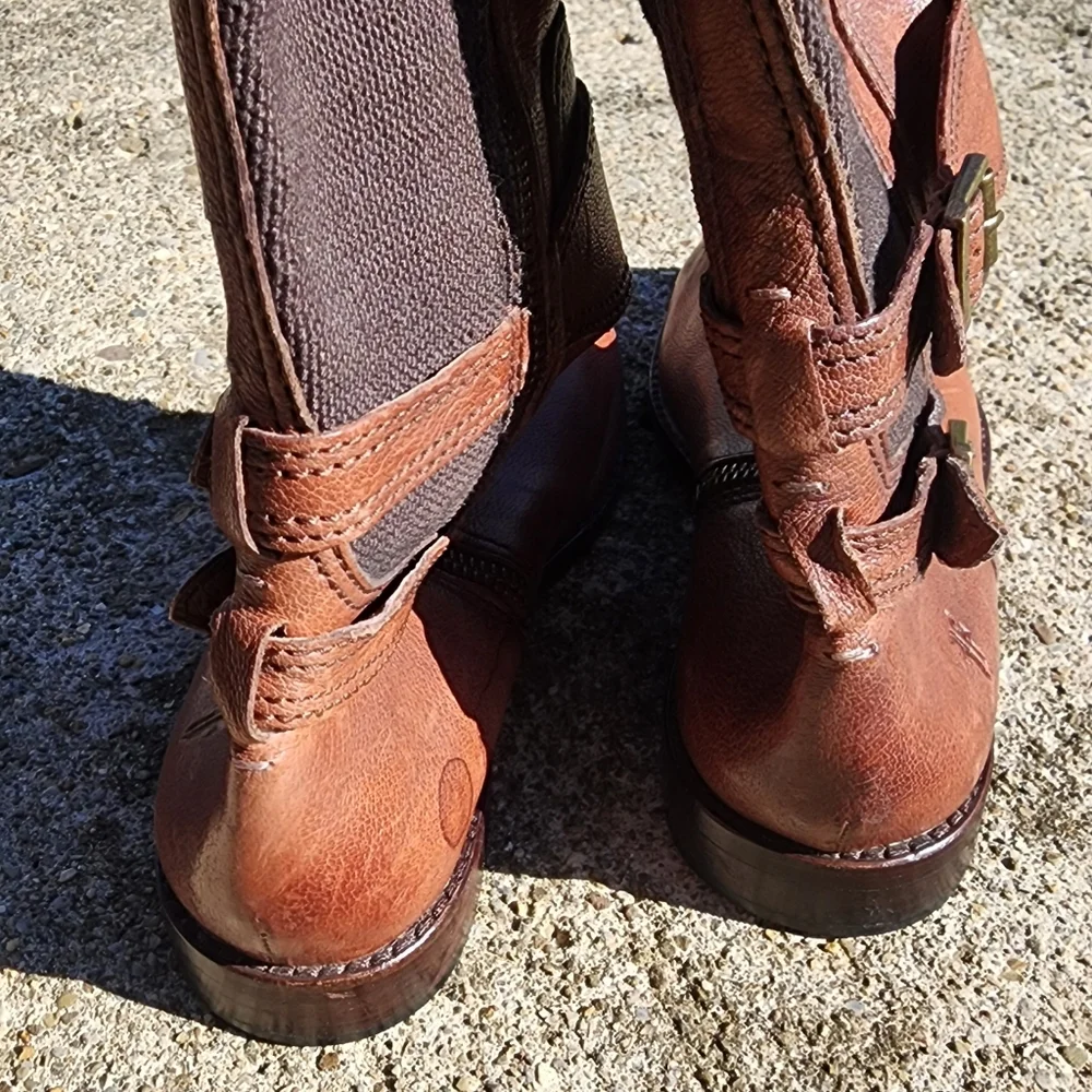 Frye Leather Buckle Riding Boots Size 7 - Picture 2 of 7
